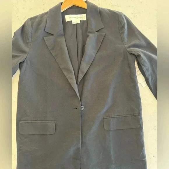 Treasure & Bond Linen Blend Blazer NWT, Black, Size Small - Picture 10 of 11